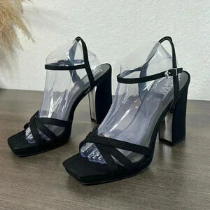 Franco Sarto Womens Damilis
Platform Sandal Black Galaxy Sparkle
Heel Size 10 M